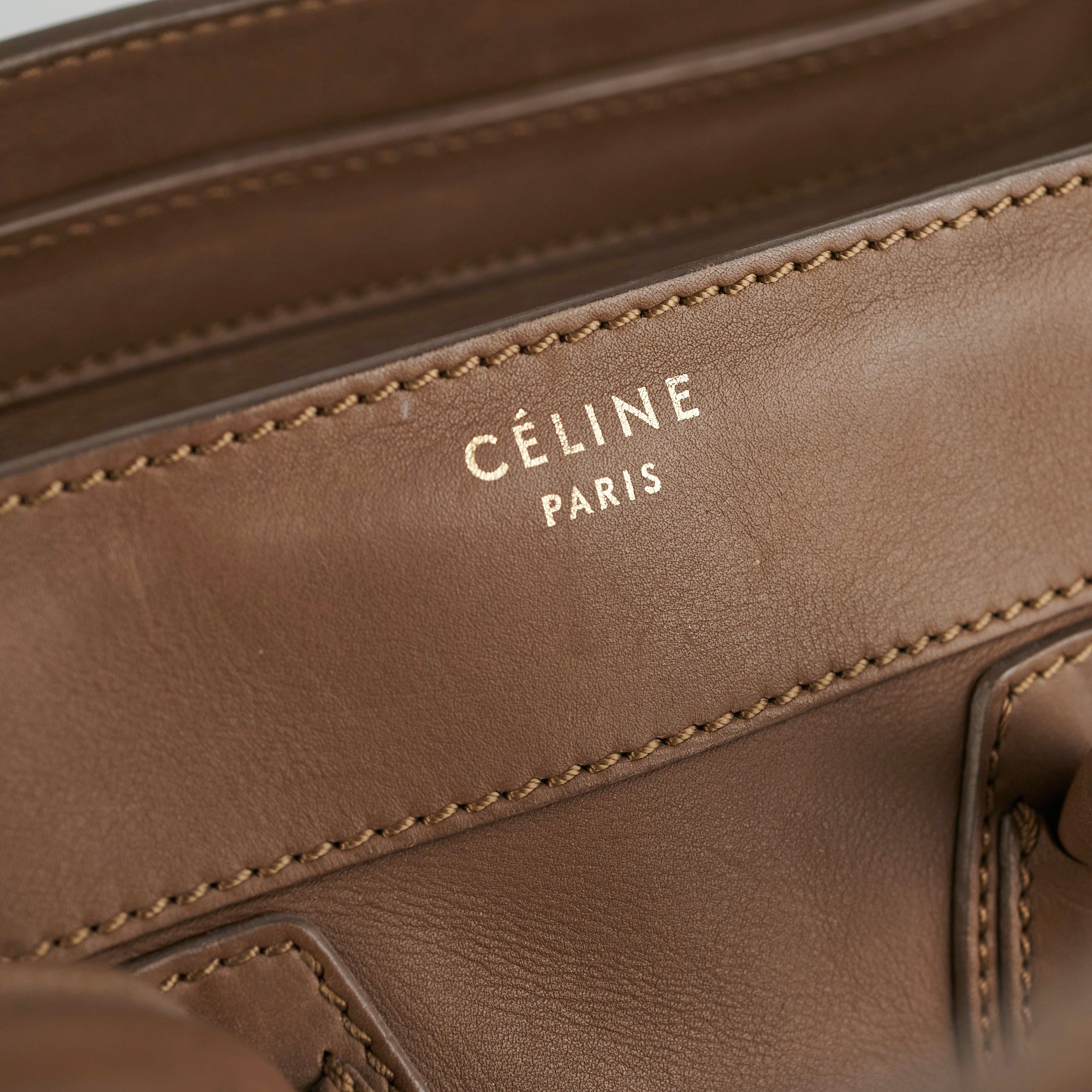 Celine Micro Luggage Taupe Tote