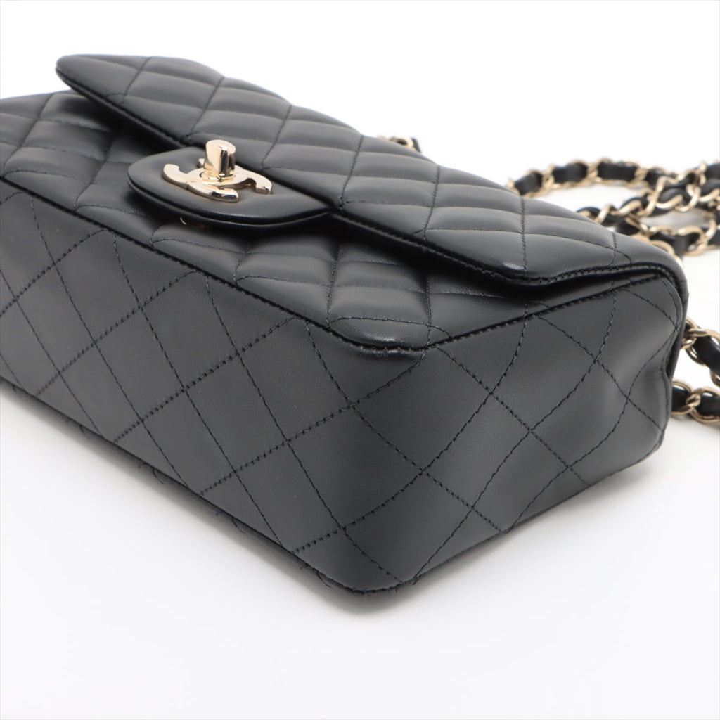 Chanel Mini Rectangular Lambskin Black Crossbody Bag (microchipped)