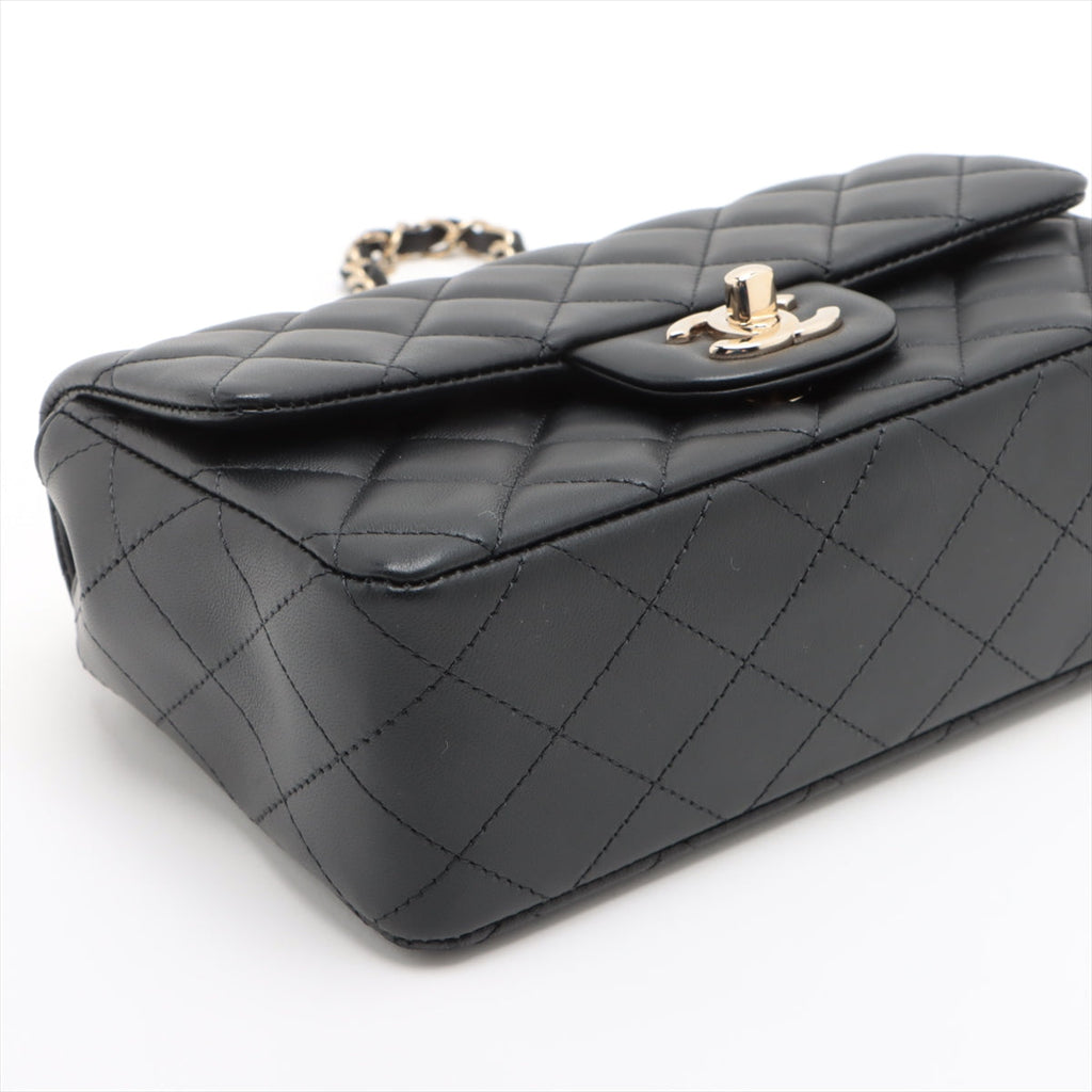 Chanel Mini Rectangular Lambskin Black Crossbody Bag (microchipped)