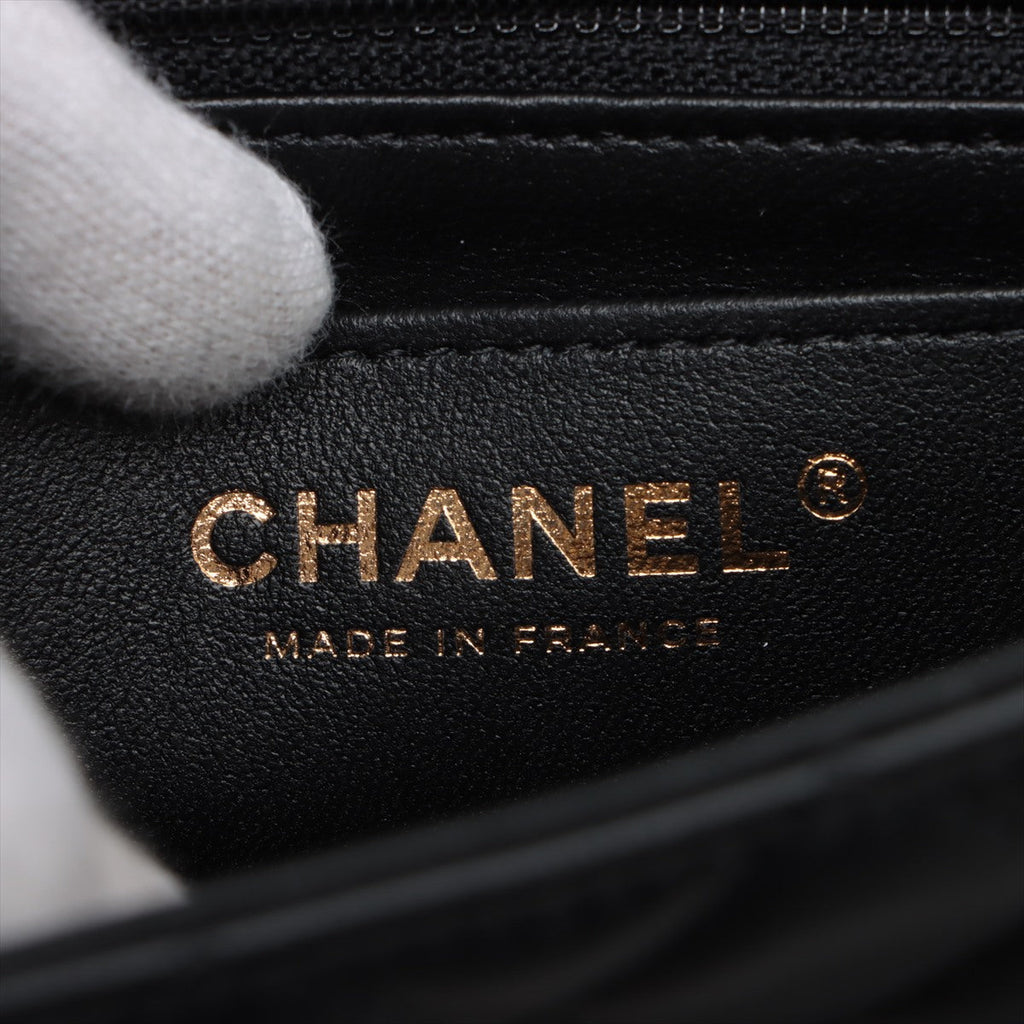 Chanel Mini Rectangular Lambskin Black Crossbody Bag (microchipped)
