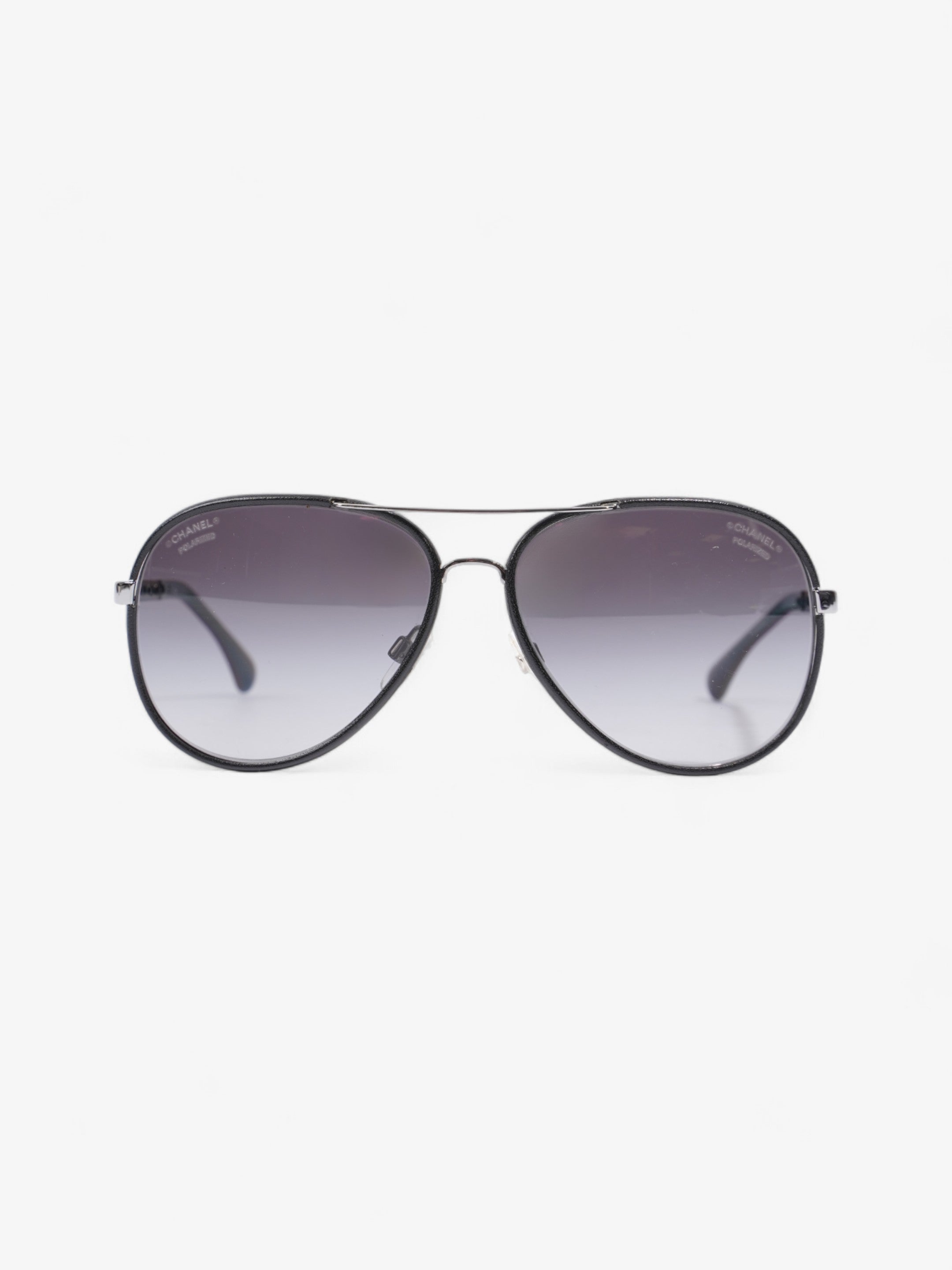 Chanel Pilot-Frame Sunglasses Black Acetate 140mm