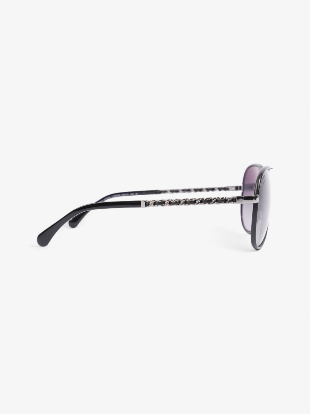 Chanel Pilot-Frame Sunglasses Black Acetate 140mm
