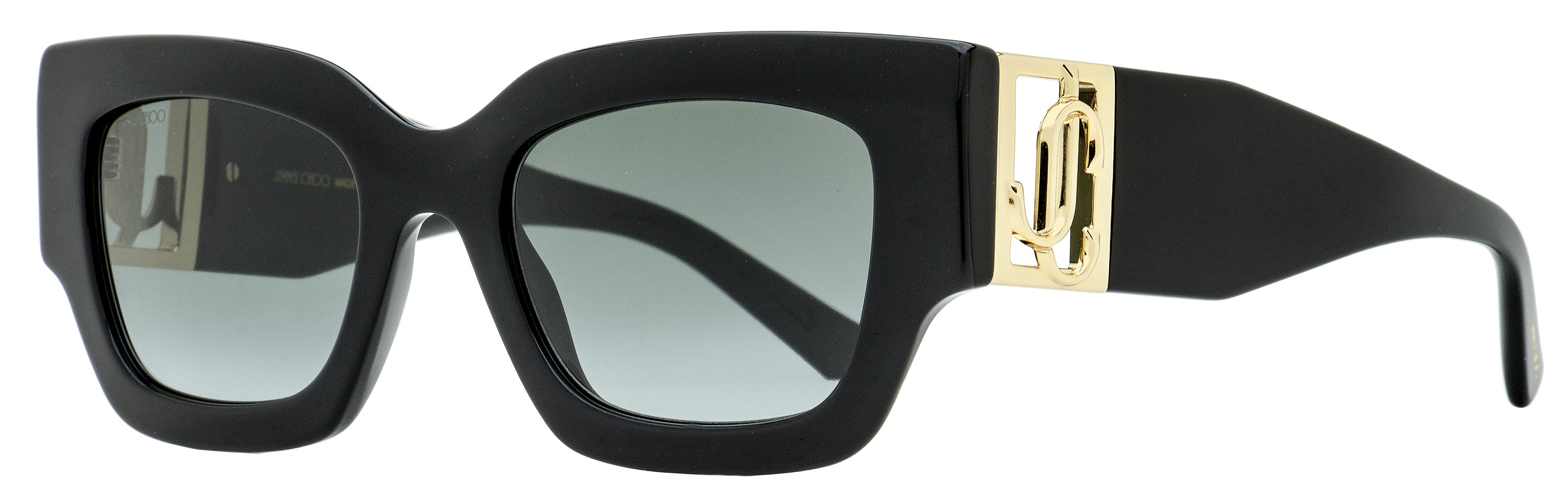 Jimmy Choo Rectangular Sunglasses Nena 8079O Black/Gold 51mm Black Gold