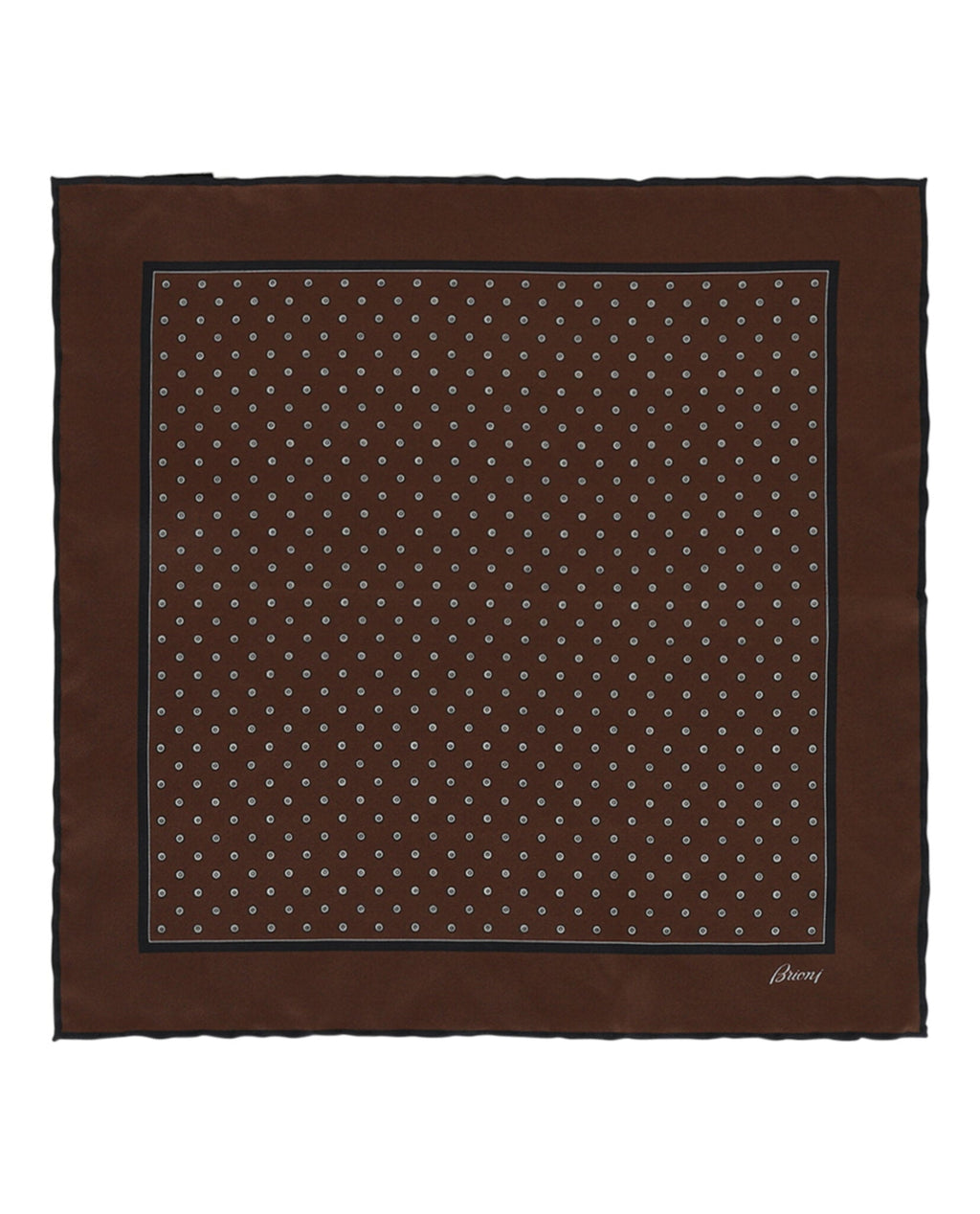 Brioni Mens Polka Dot Print Silk Pocket Square