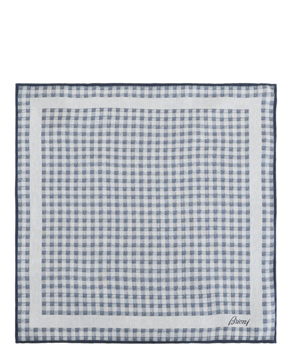 Brioni Mens Checkered Print Pocket Square