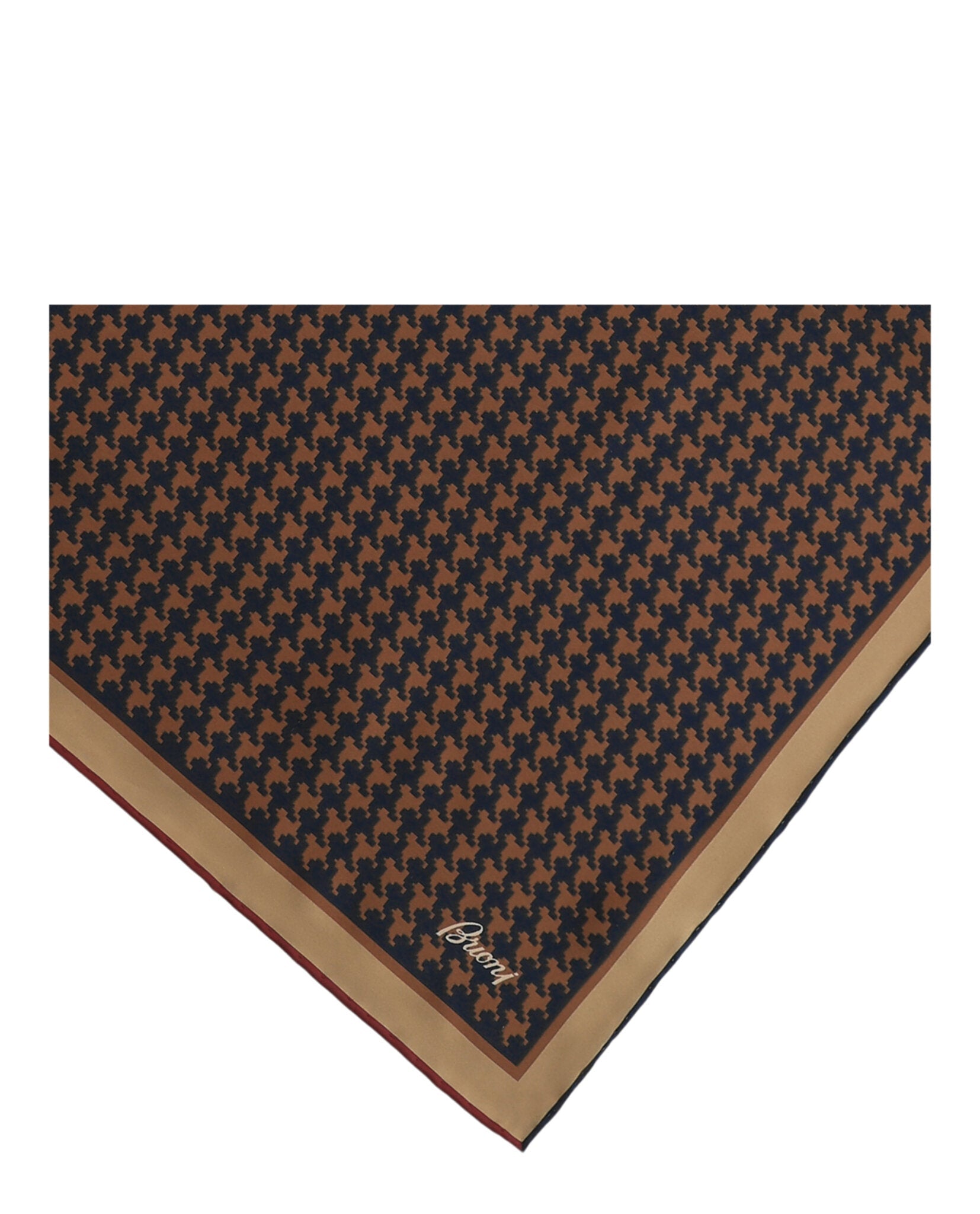 Brioni Mens Houndstooth Pocket Square