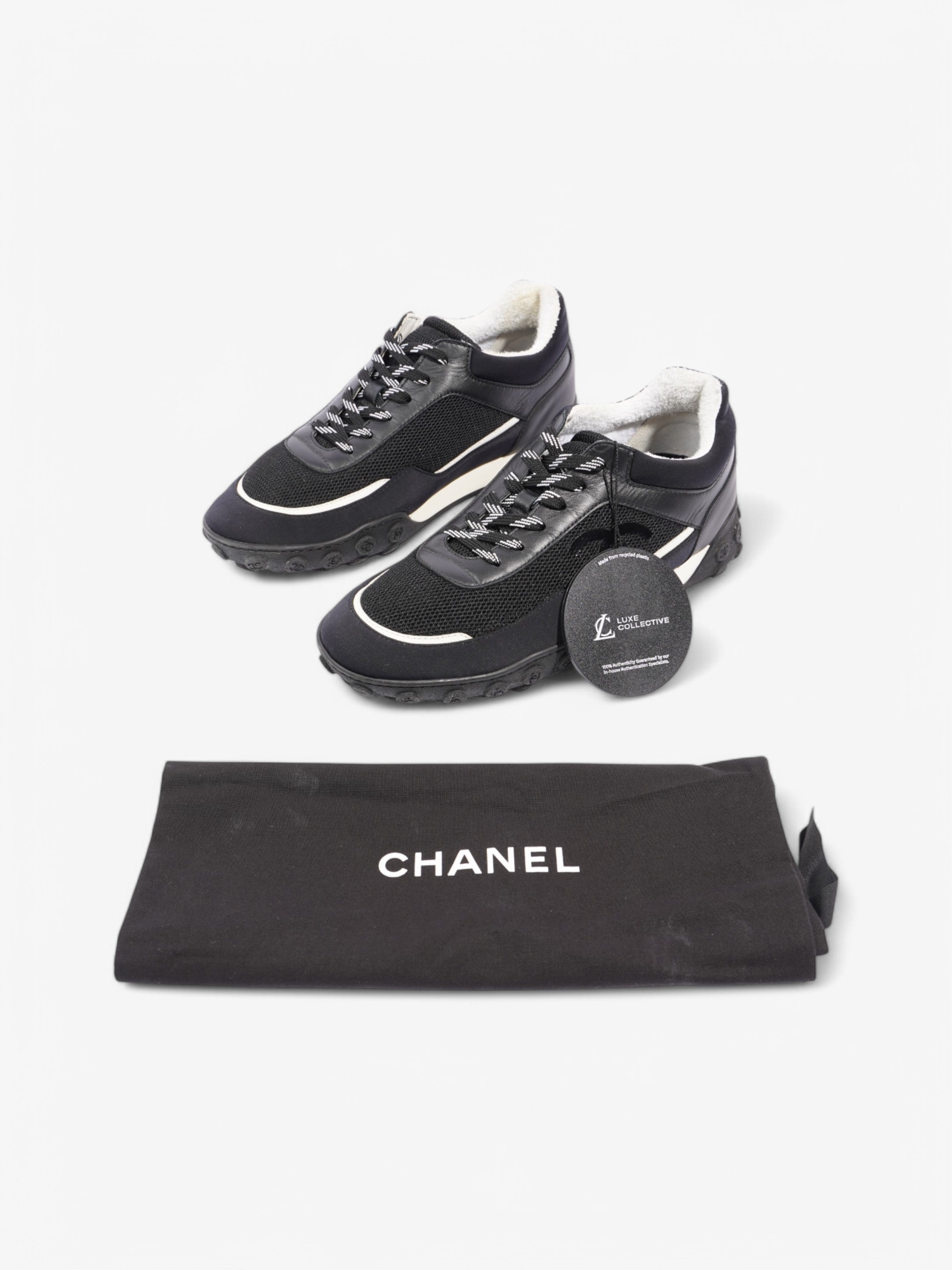 Chanel Low Top Sneaker Black / White Mesh EU 41 UK 8