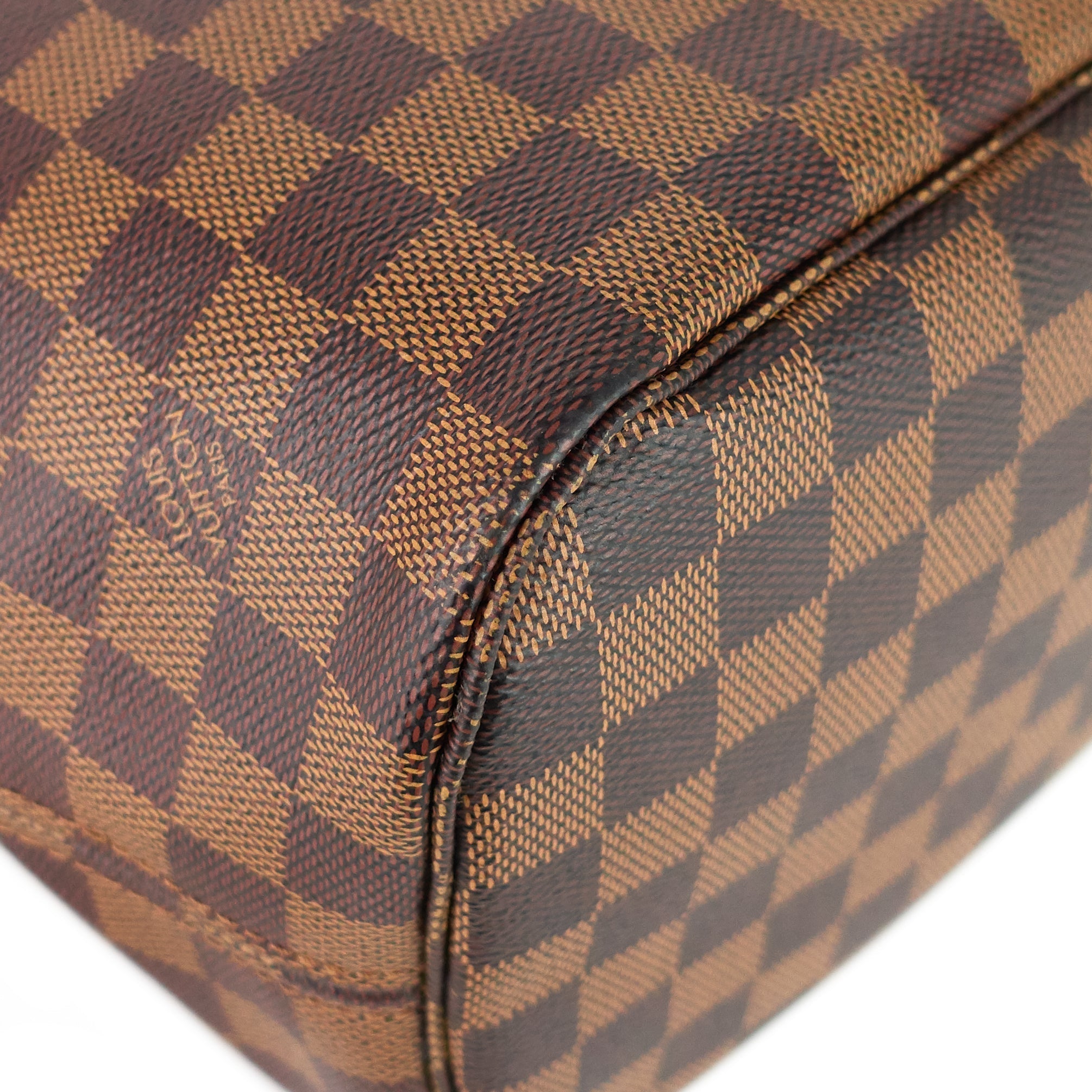 Louis Vuitto Neverfull MM with Pouch Damier Ebene Canvas Tote Bag