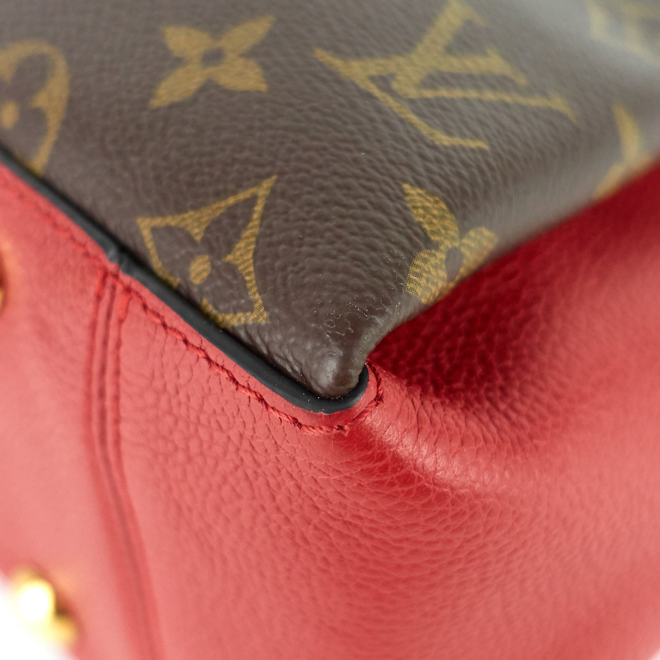Louis Vuitto Surène MM Monogram Canvas and Calfskin Leather Tote Bag