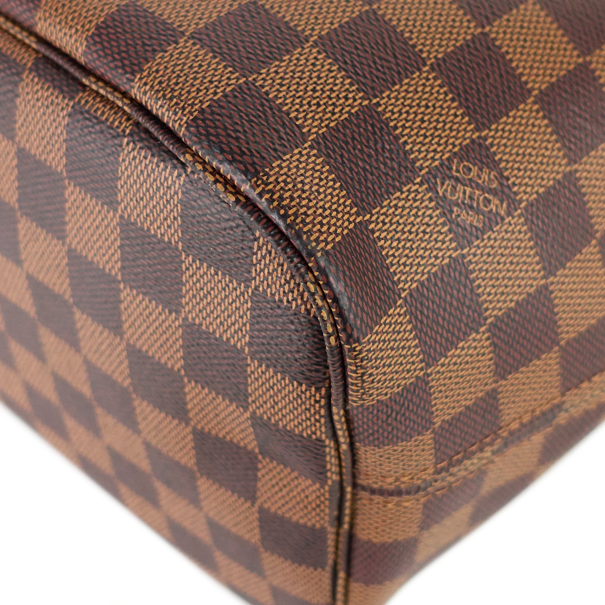 Louis Vuitto Neverfull MM with Pouch Damier Ebene Canvas Tote Bag