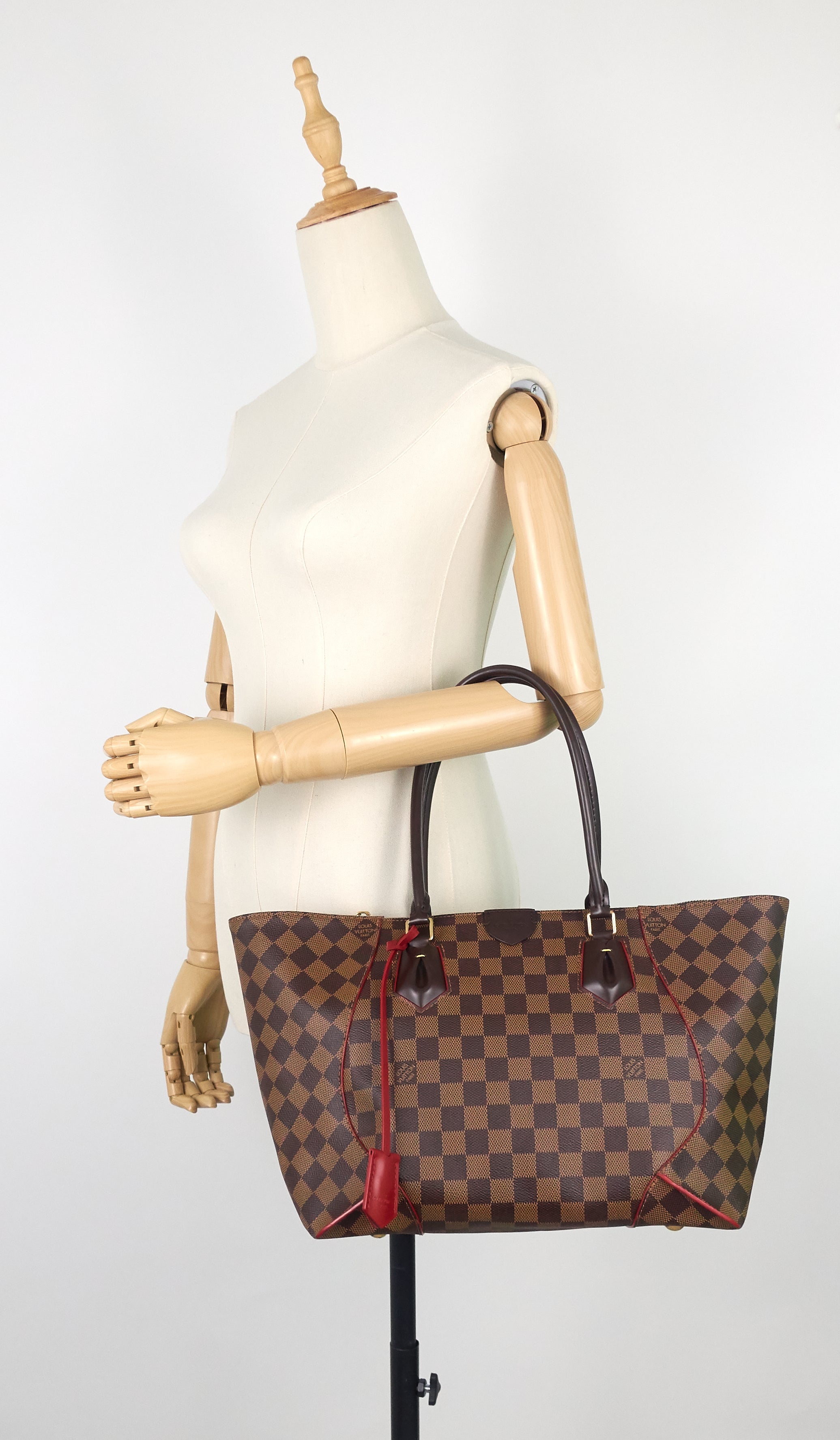 Louis Vuitto Caissa MM Damier Ebene Canvas Tote Bag