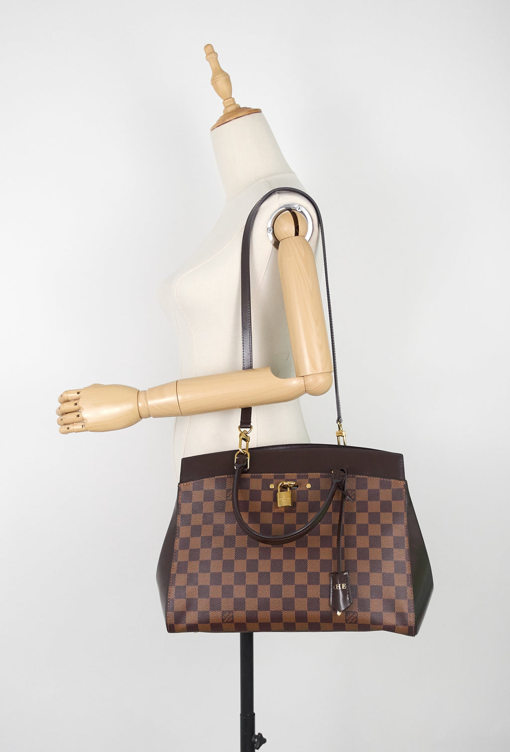 Louis Vuitto Rivoli MM Damier Ebene Canvas Tote Bag