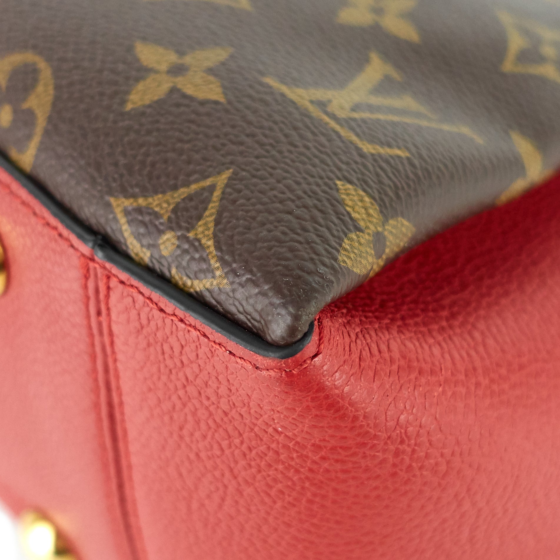 Louis Vuitto Surène MM Monogram Canvas and Calfskin Leather Tote Bag