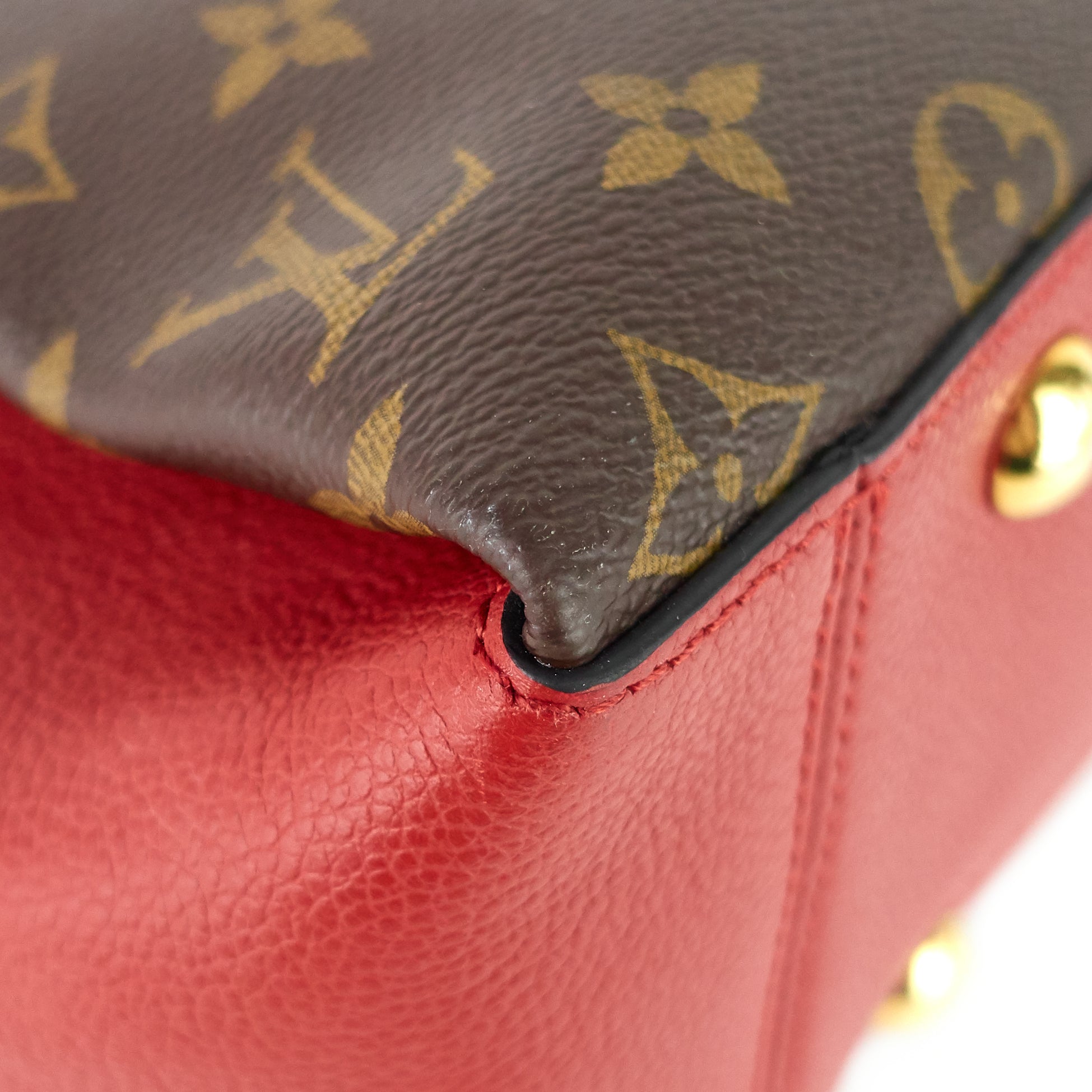 Louis Vuitto Surène MM Monogram Canvas and Calfskin Leather Tote Bag