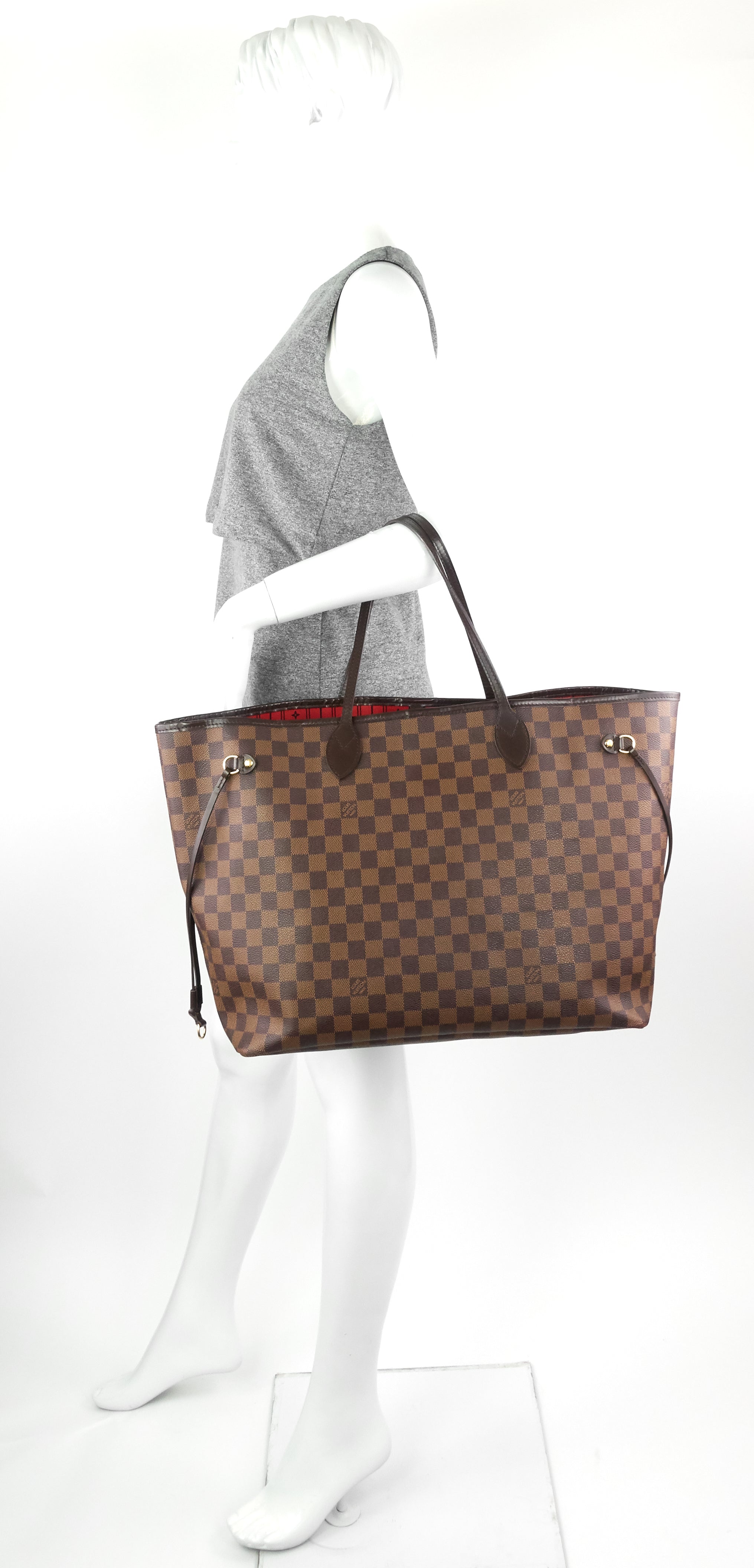 Louis Vuitto Neverfull GM Damier Ebene Canvas Tote Bag