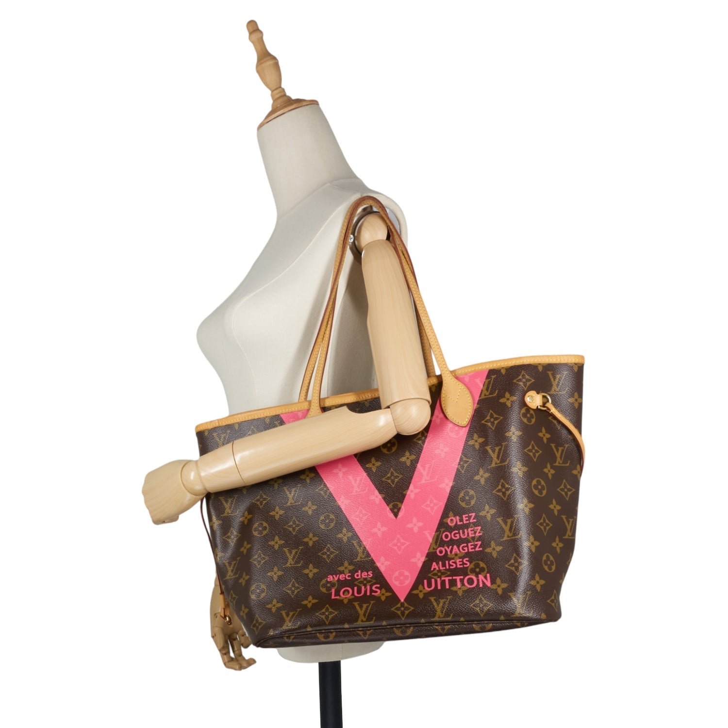 Louis Vuitto Neverfull MM Cities V Monogram Canvas Tote Bag