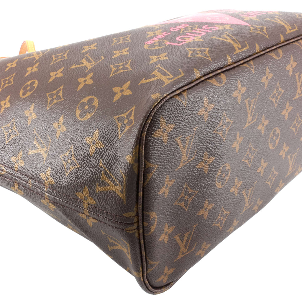 Louis Vuitto Neverfull MM Cities V Monogram Canvas Tote Bag