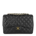 Chanel Classic Single Flap Jumbo Caviar Leather Bag
