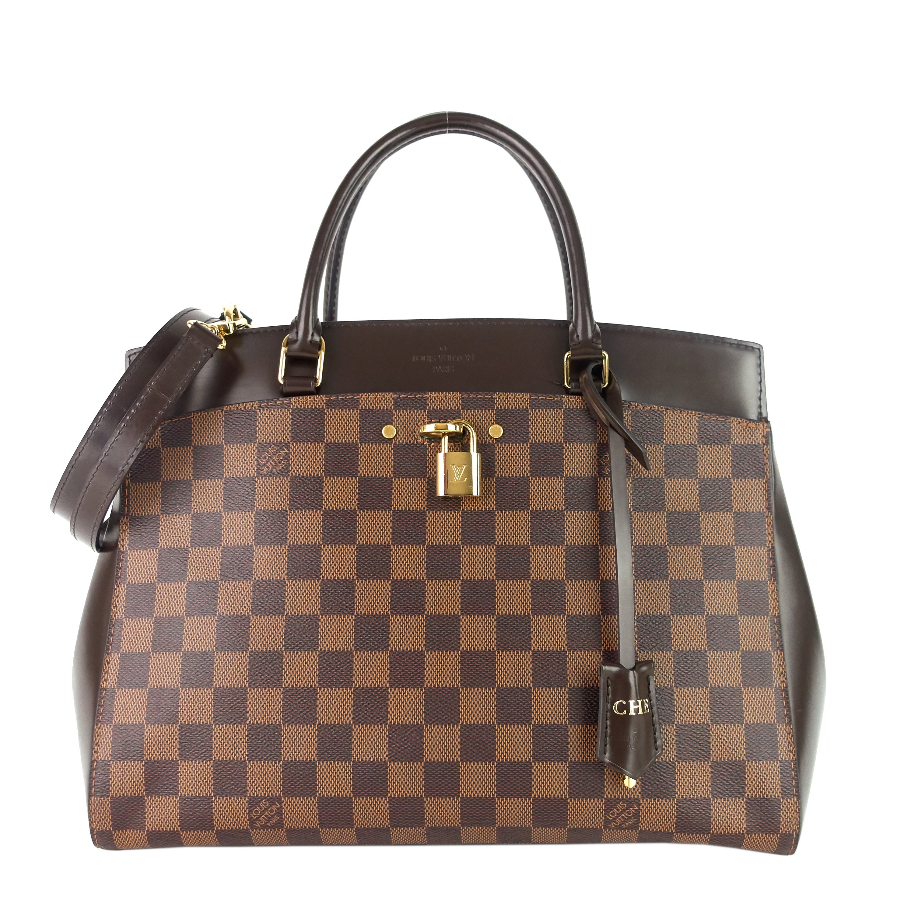 Louis Vuitto Rivoli MM Damier Ebene Canvas Tote Bag