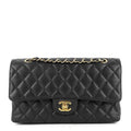 Chanel Double Flap Quilted Caviar Leather Bag