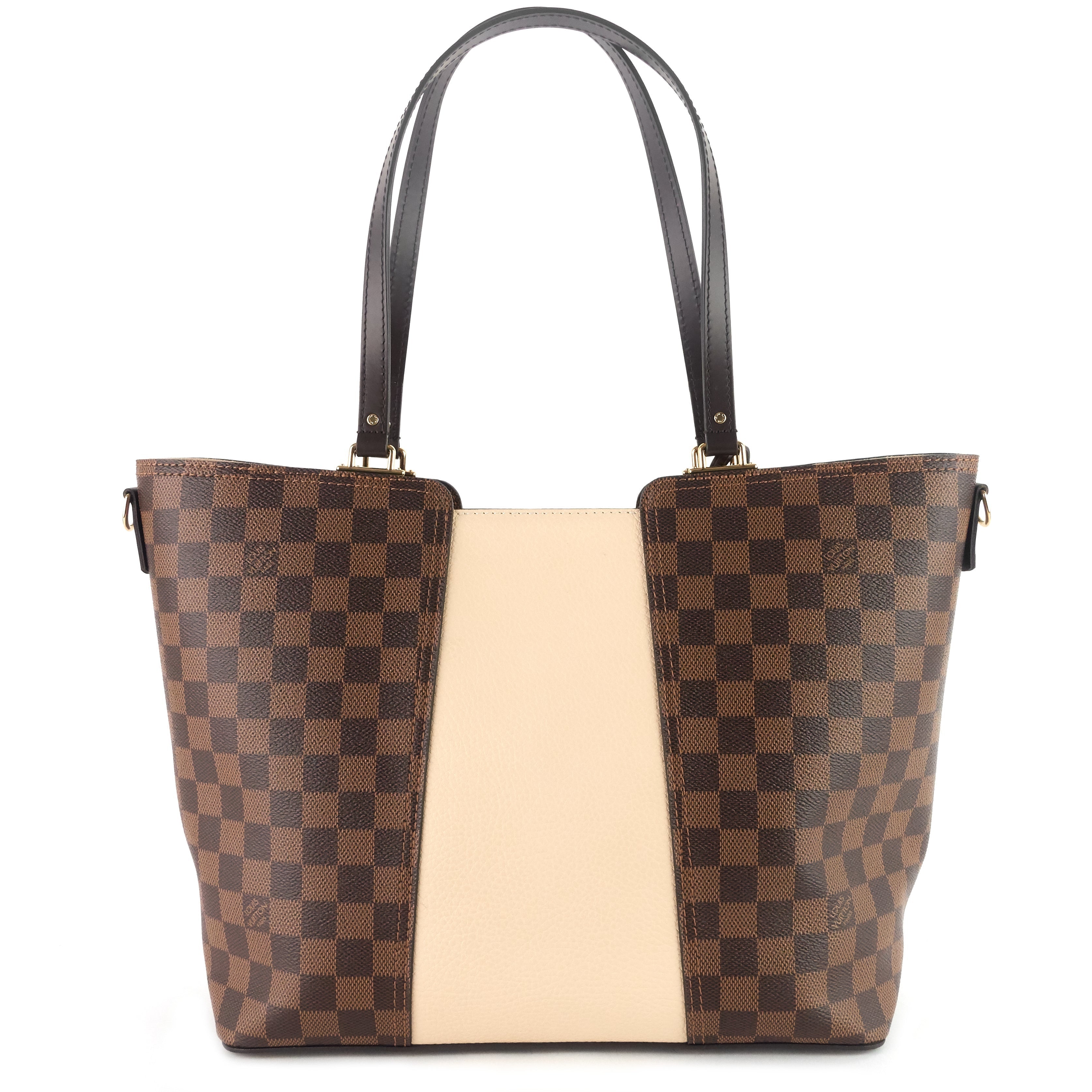 Louis Vuitto Jersey Damier Ebene Canvas And Taurillon Leather Tote Bag