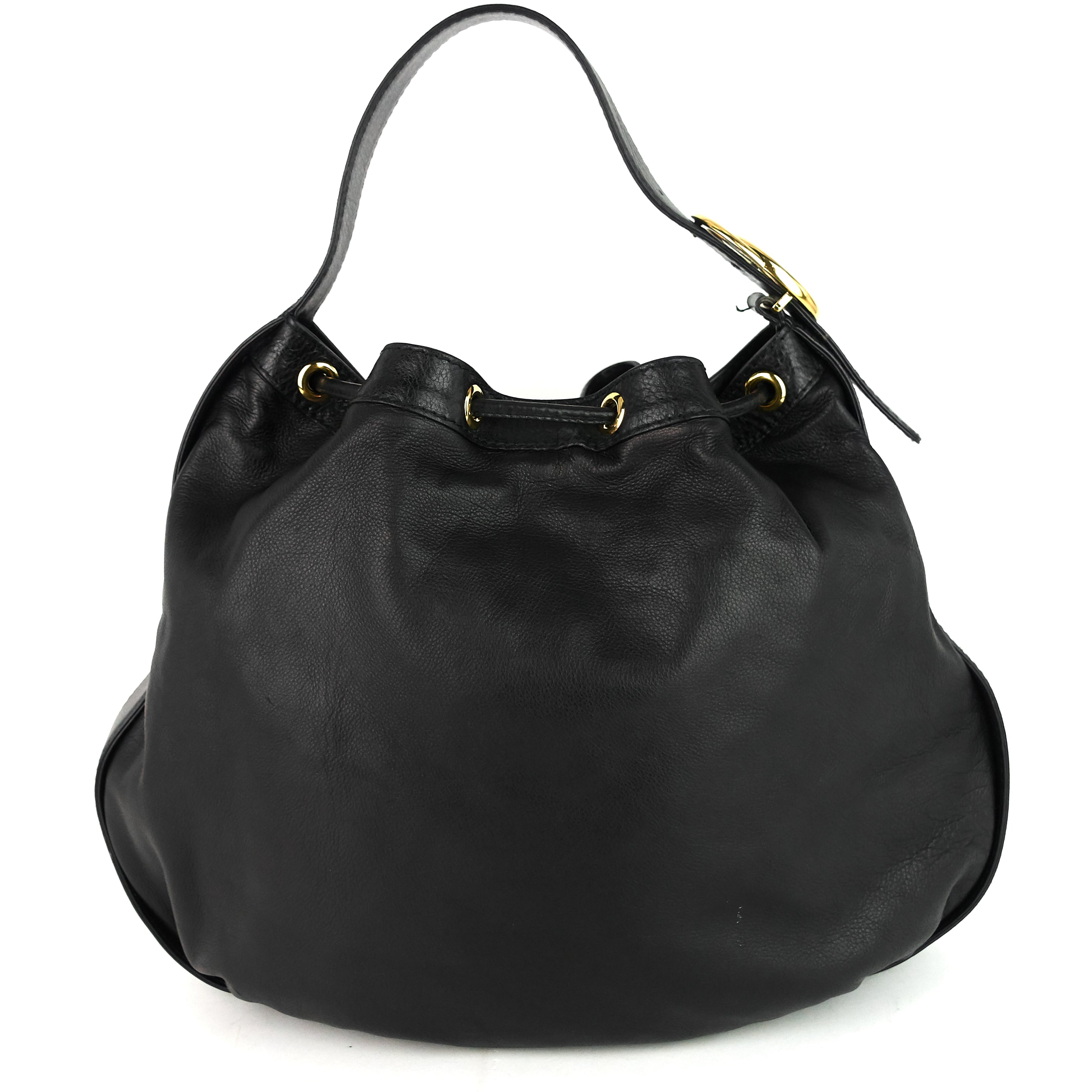 Gucci Drawstring Soft Leather Tote Bag
