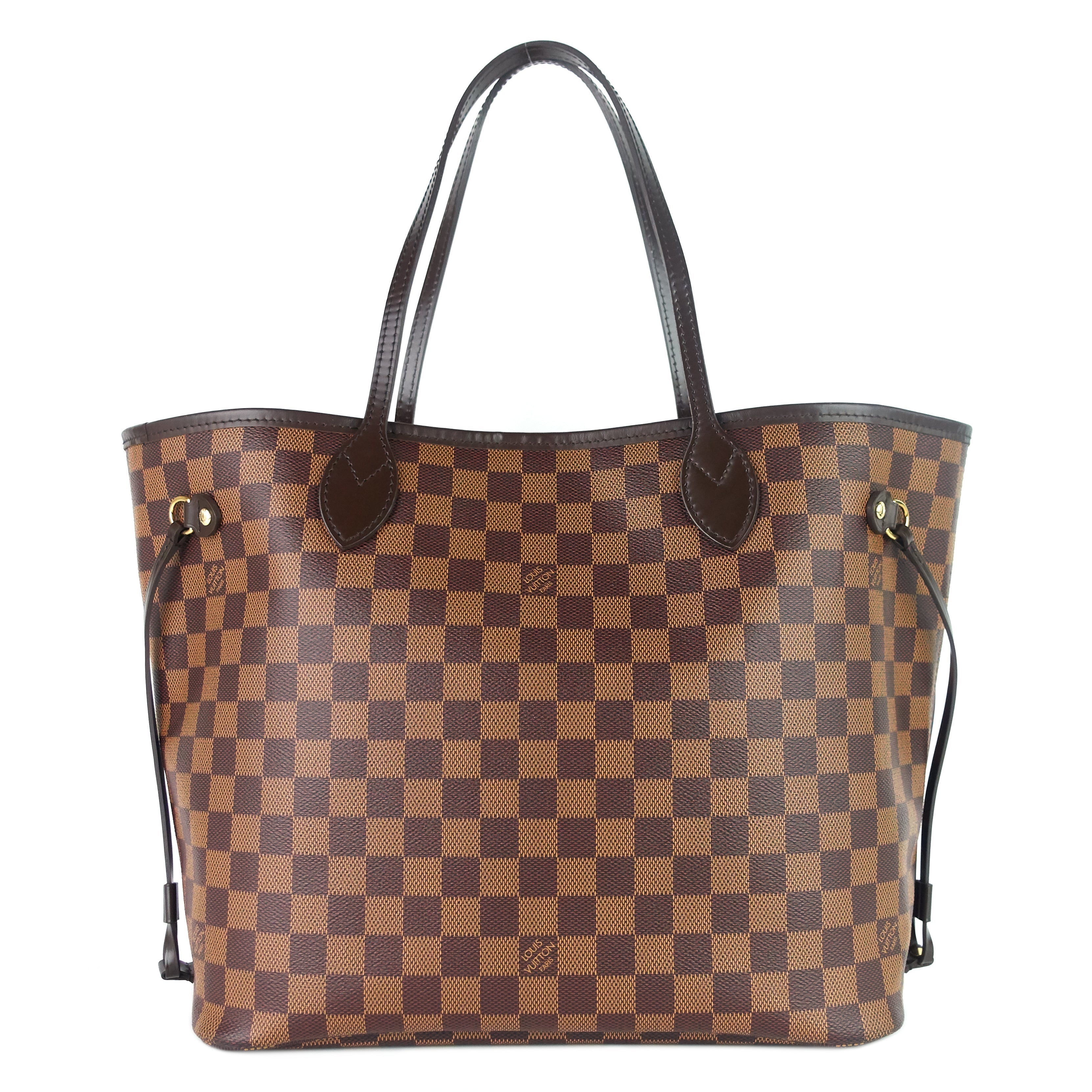 Louis Vuitto Neverfull MM with Pouch Damier Ebene Canvas Tote Bag