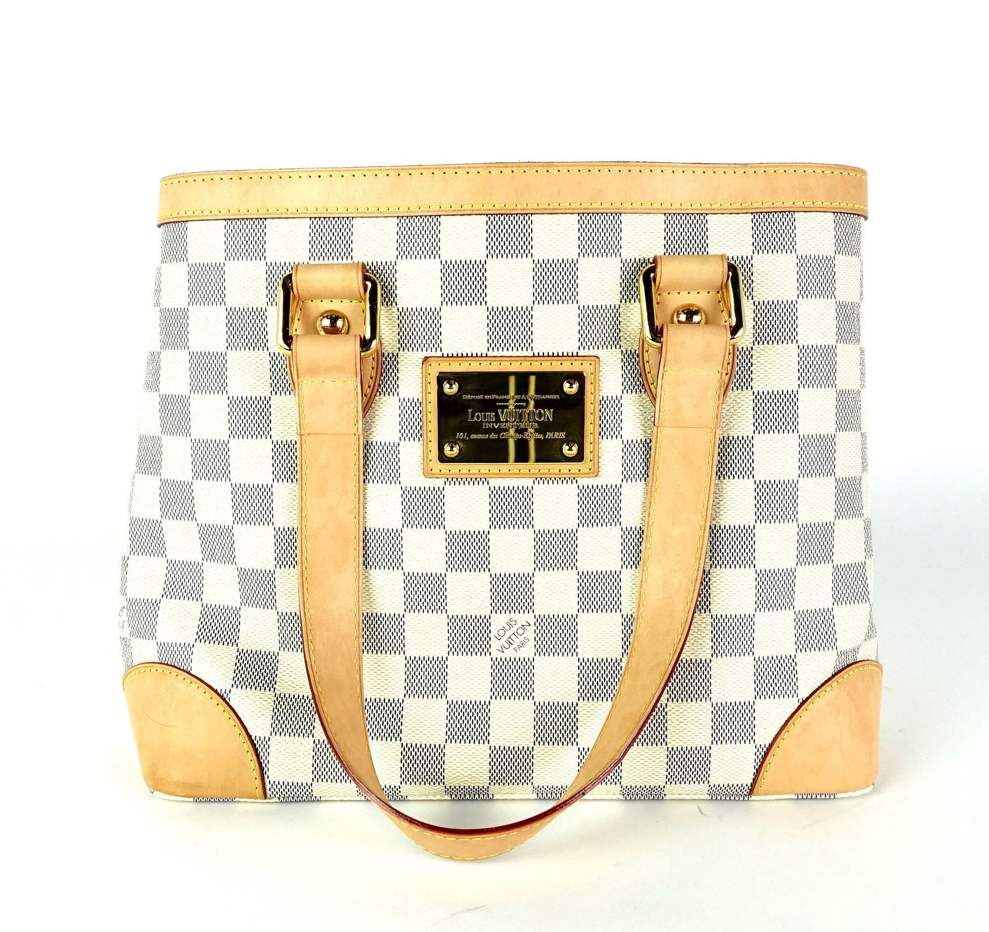 Louis Vuitto Hampstead PM Damier Azur Canvas Tote Bag