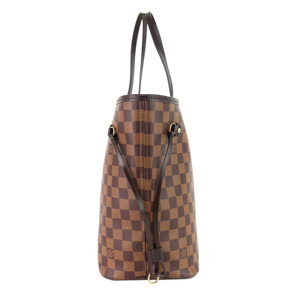 Louis Vuitto Neverfull MM with Pouch Damier Ebene Canvas Tote Bag