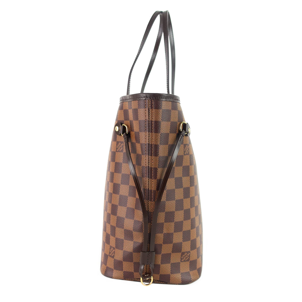 Louis Vuitto Neverfull MM with Pouch Damier Ebene Canvas Tote Bag
