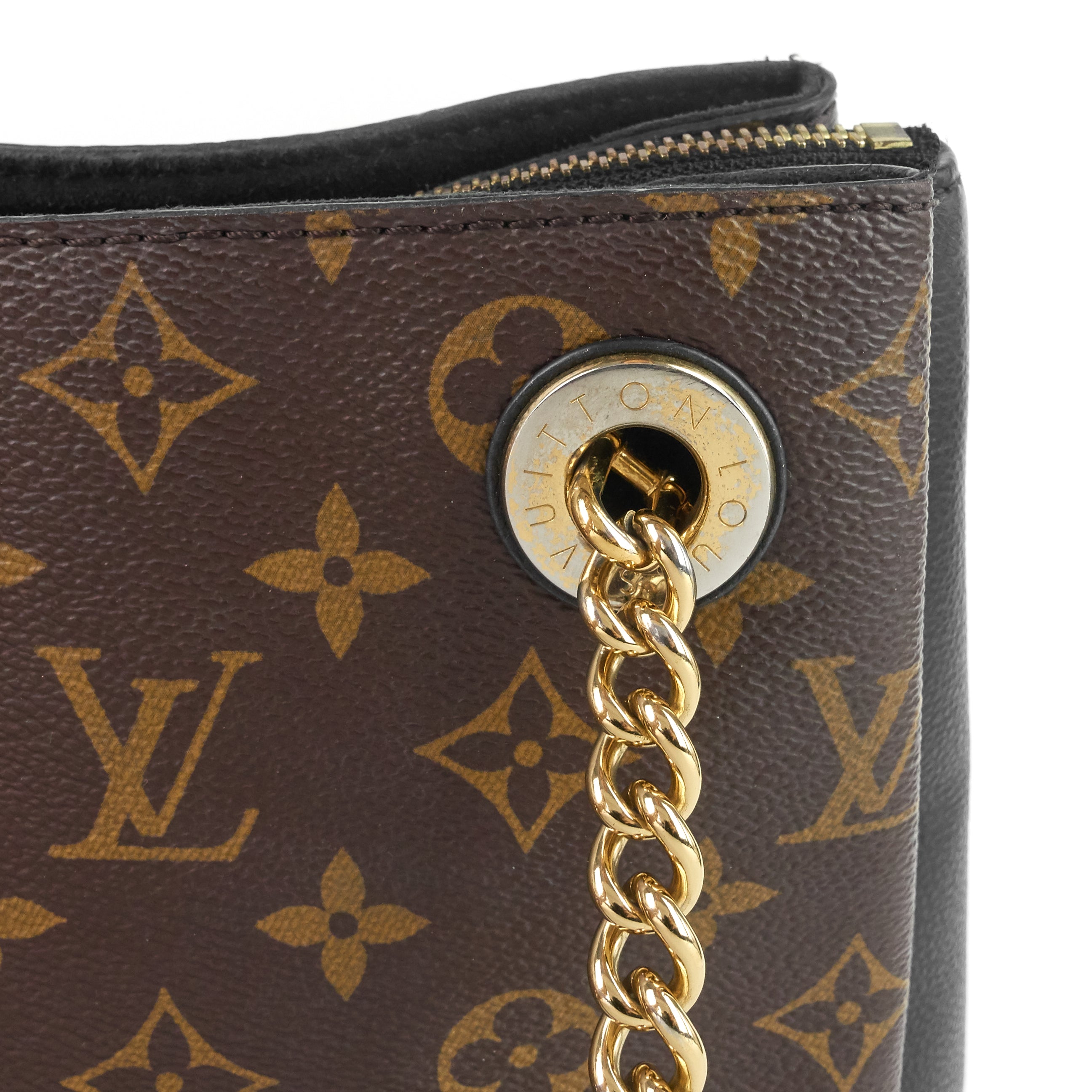 Louis Vuitto Surène MM Monogram Canvas and Calfskin Leather Tote Bag