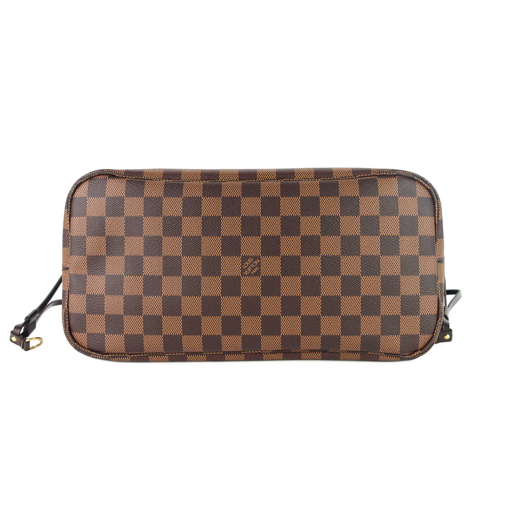 Louis Vuitto Neverfull MM with Pouch Damier Ebene Canvas Tote Bag