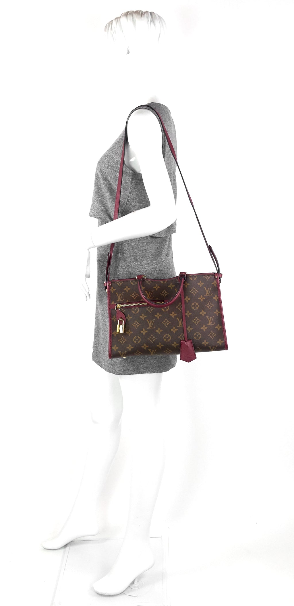 Louis Vuitto Popincourt PM Monogram Canvas Raisin Tote Bag