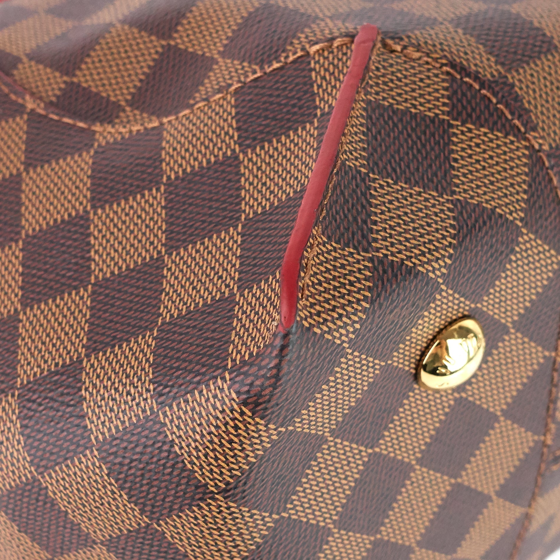 Louis Vuitto Caissa MM Damier Ebene Canvas Tote Bag