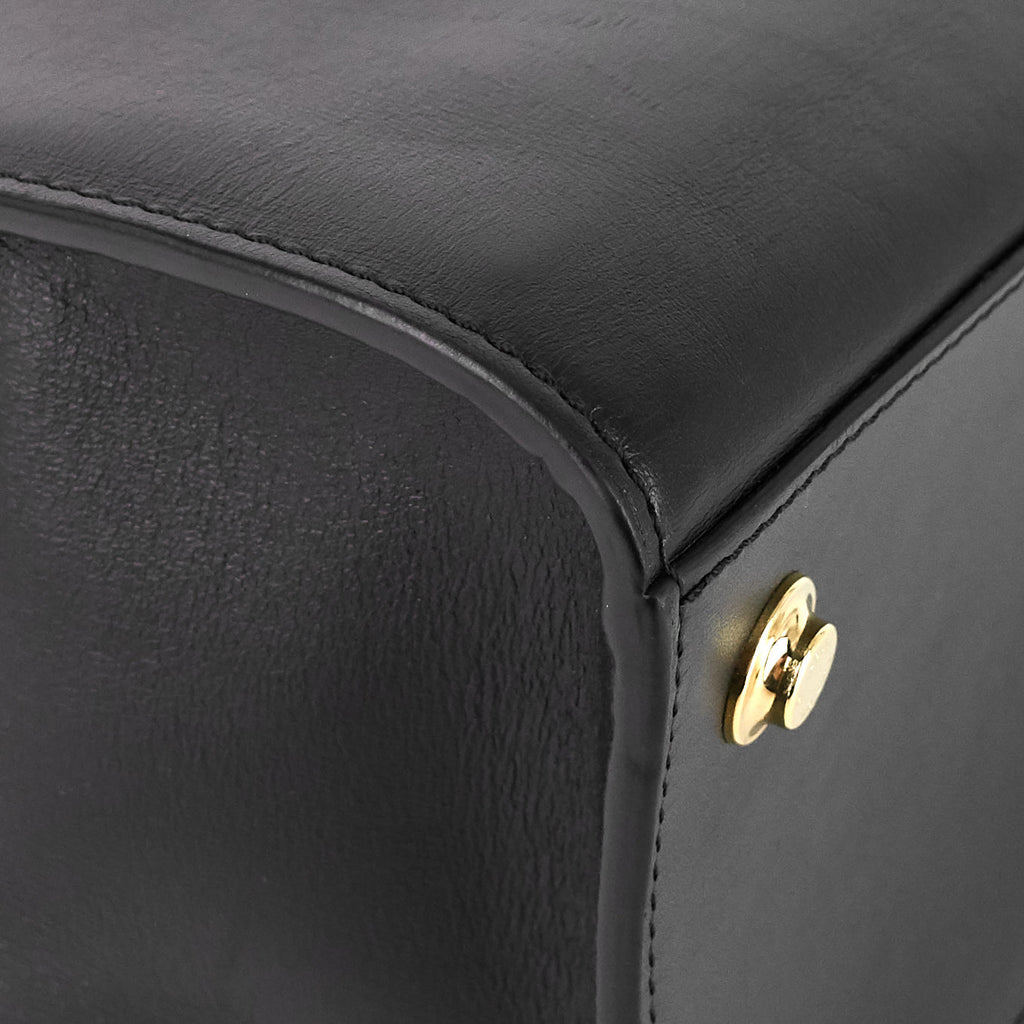 Louis Vuitto City Steamer MM Black Creme Bourgogne Calfskin Tote Bag