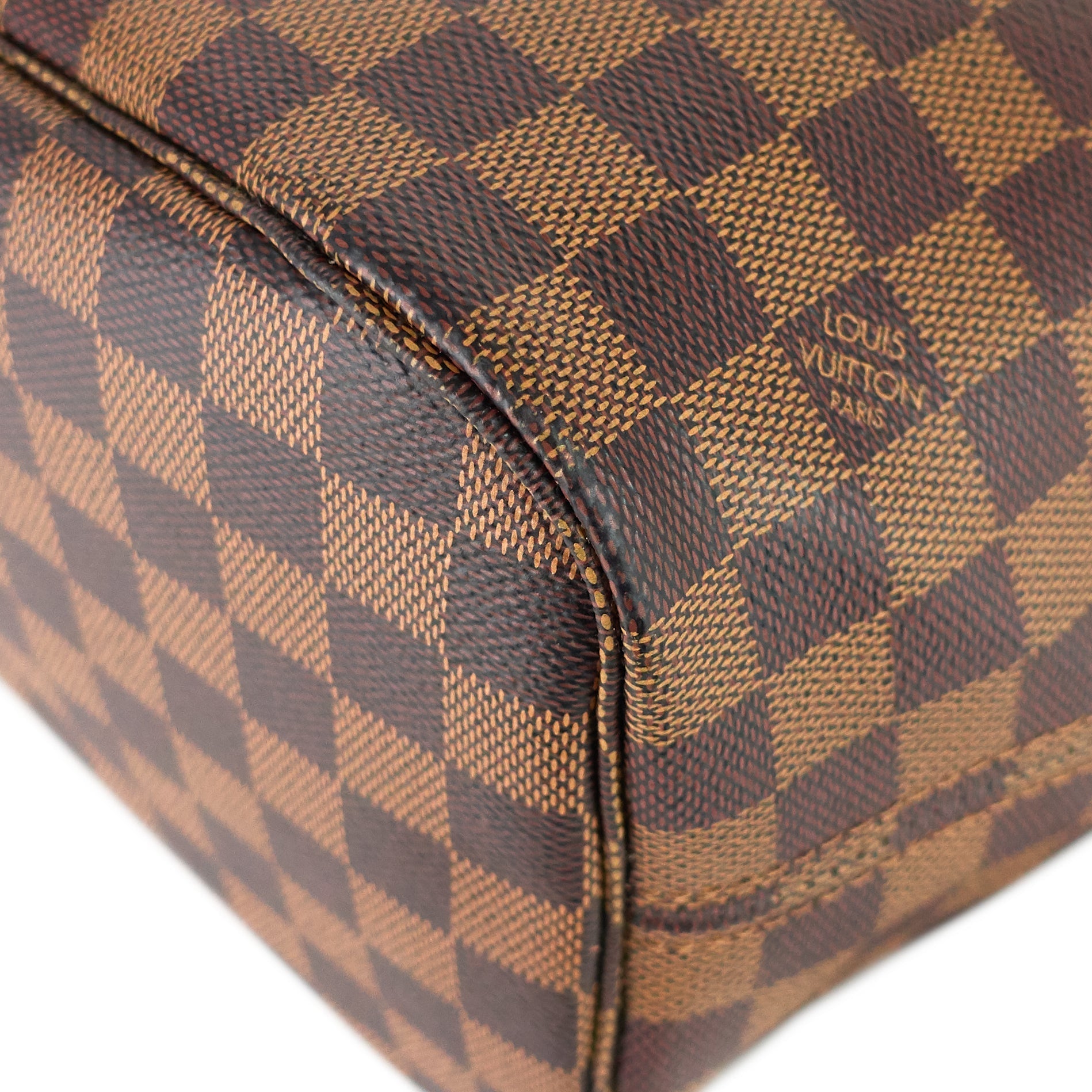 Louis Vuitto Neverfull MM with Pouch Damier Ebene Canvas Tote Bag