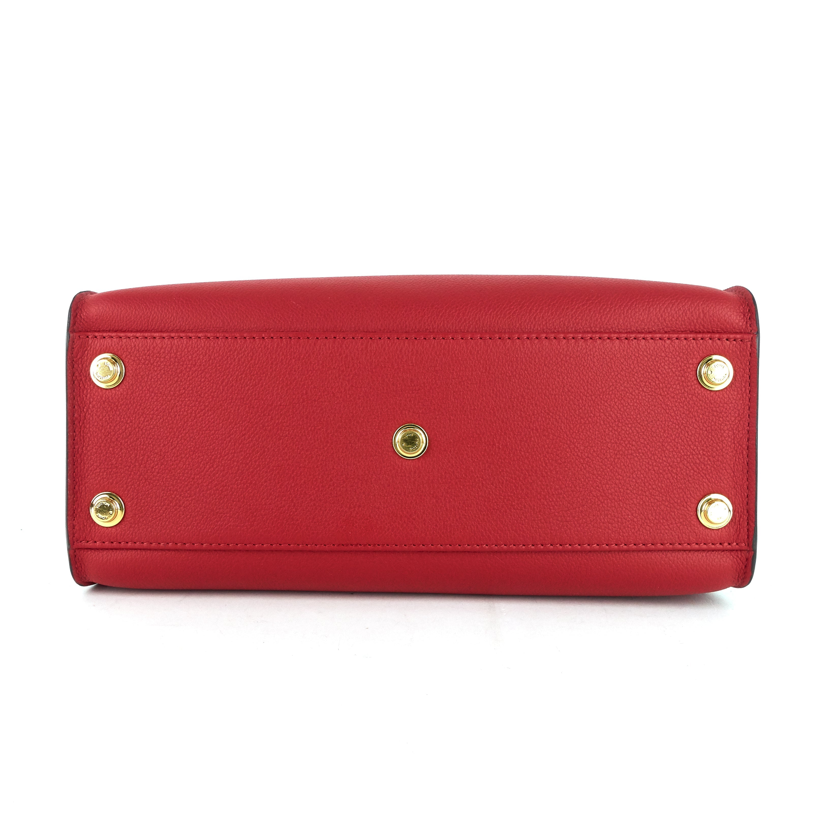 Louis Vuitto On My Side Pirate Red Calfskin and Monogram Canvas Tote Bag