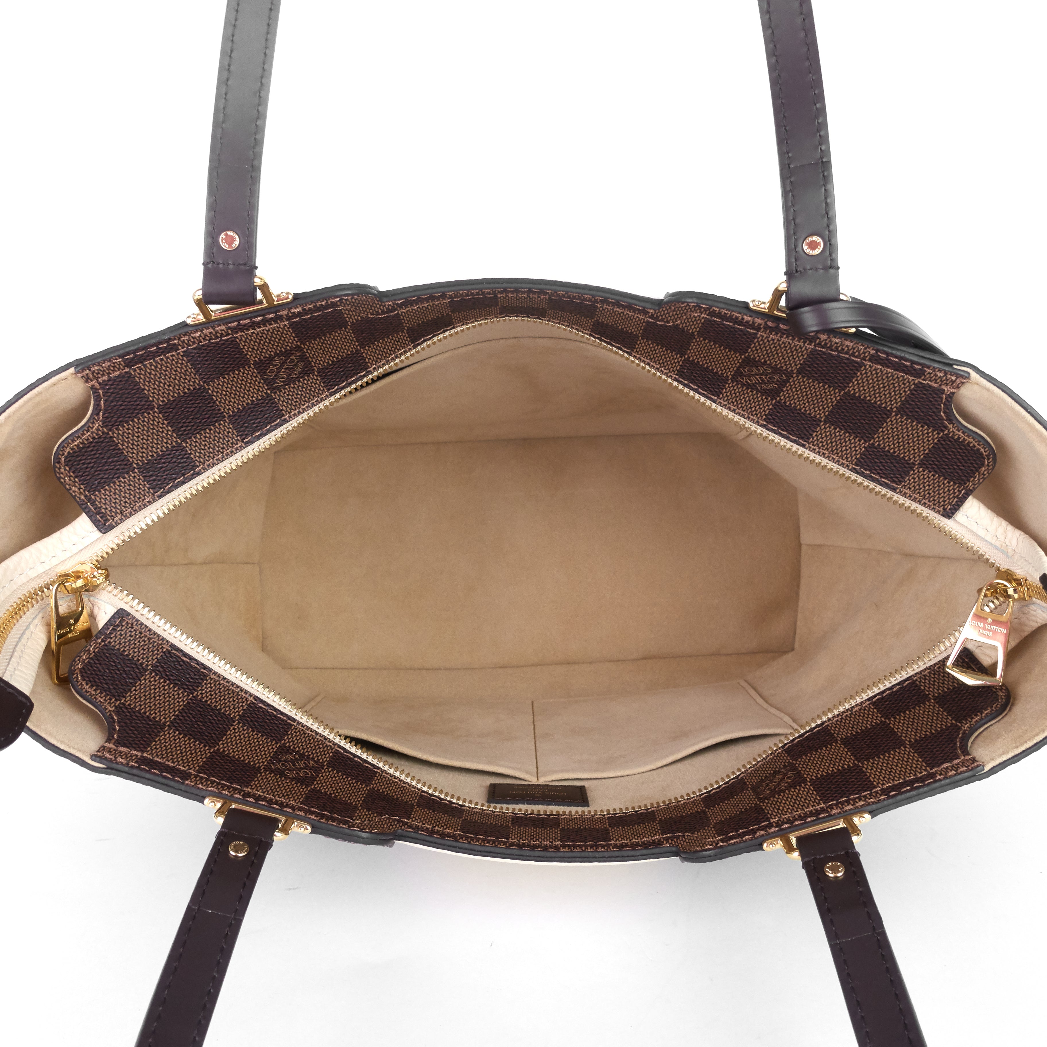 Louis Vuitto Jersey Damier Ebene Canvas And Taurillon Leather Tote Bag