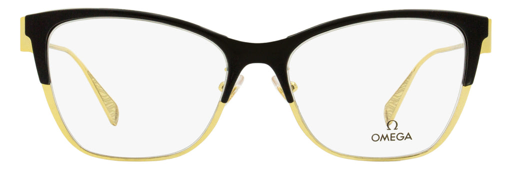 Omega OM5001H Butterfly Eyeglasses 001 Black/Gold 54mm