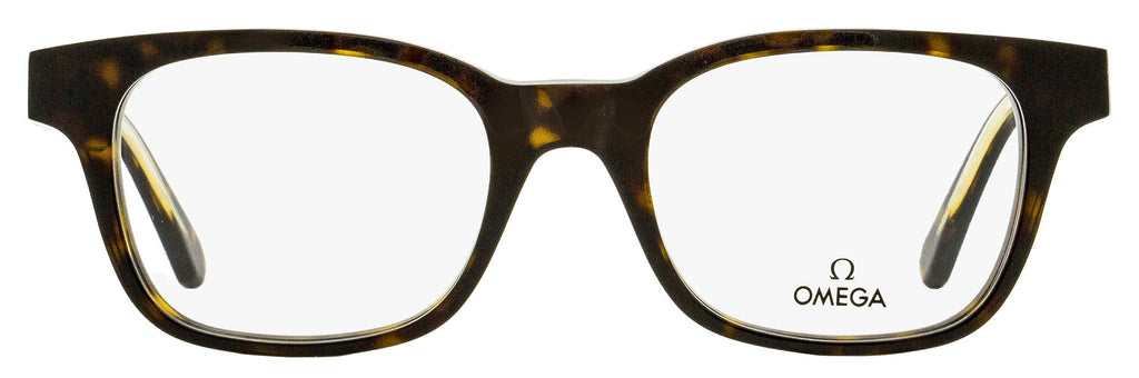 Omega Rectangular Eyeglasses OM5004H 052 Dark Havana/Crystal 52mm 5004