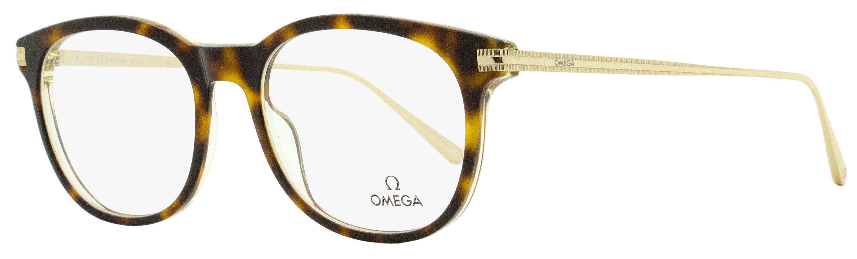 Omega Pantos Eyeglasses OM5013 056 Havana/Gold 53mm Havana Gold
