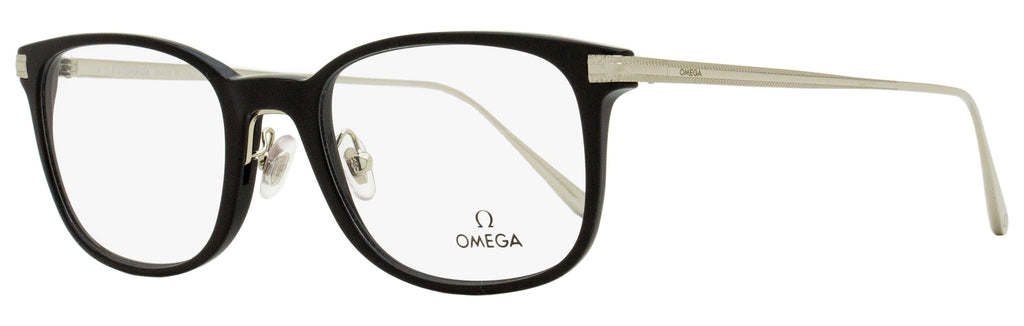 Omega OM5039 Rectangular Eyeglasses 001 Black/Ruthenium 53mm Black Ruthenium
