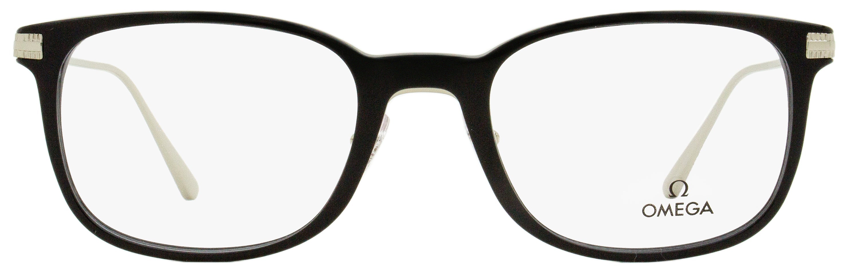 Omega OM5039 Rectangular Eyeglasses 001 Black/Ruthenium 53mm