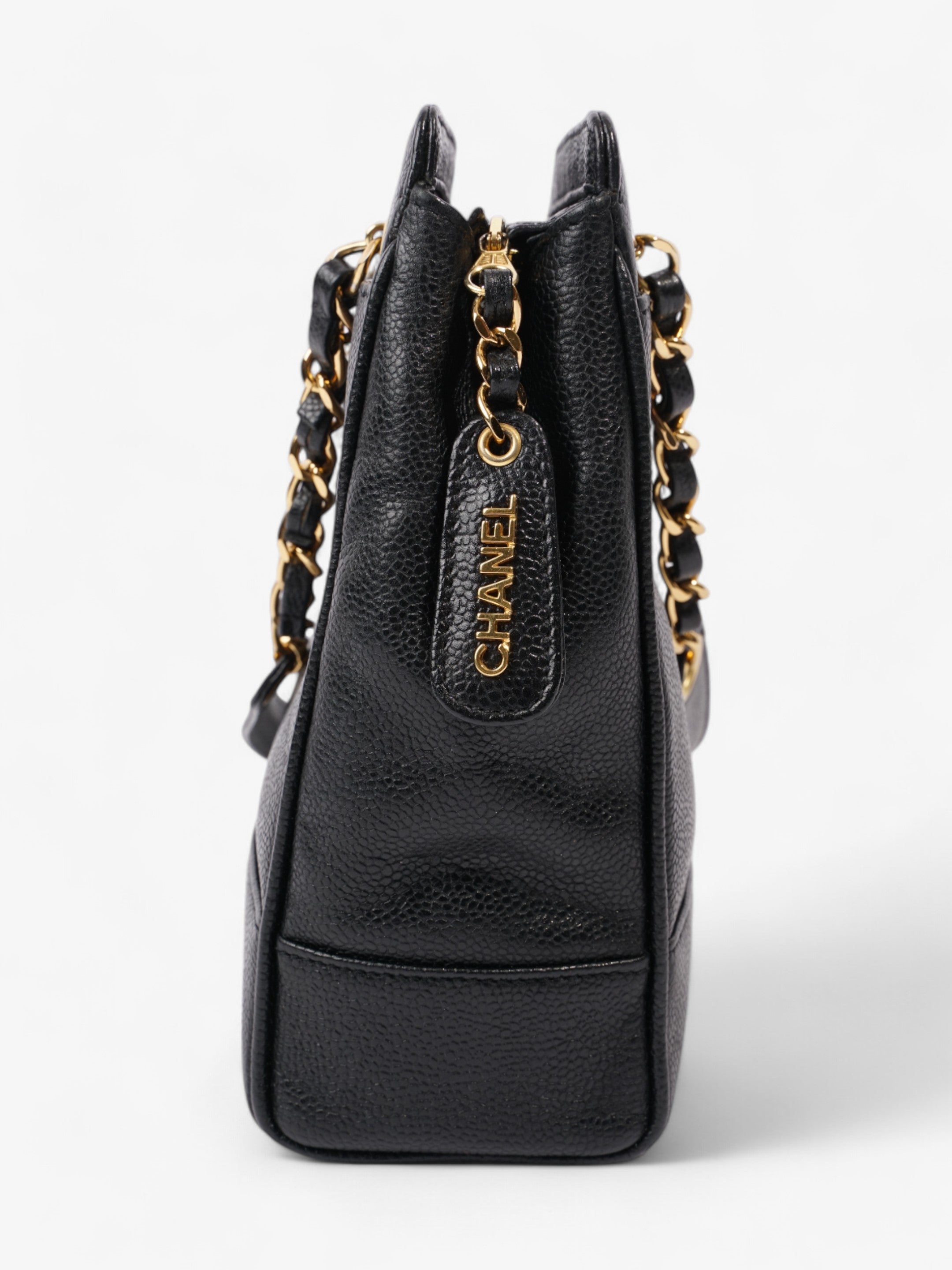 Chanel Vintage CC Tote Black Caviar Leather