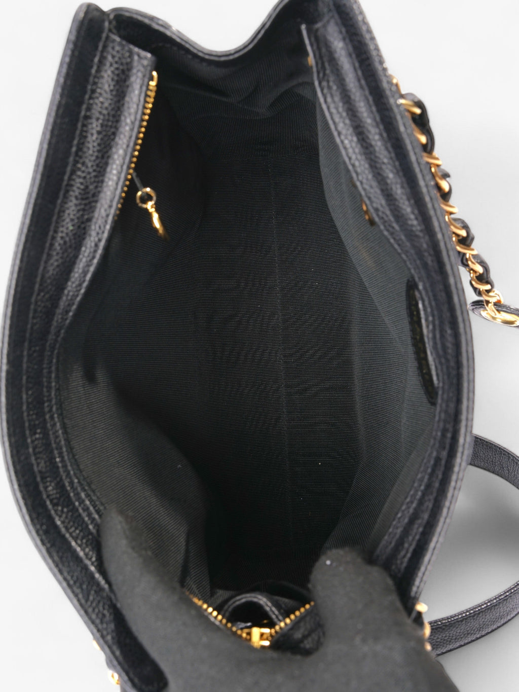 Chanel Vintage CC Tote Black Caviar Leather