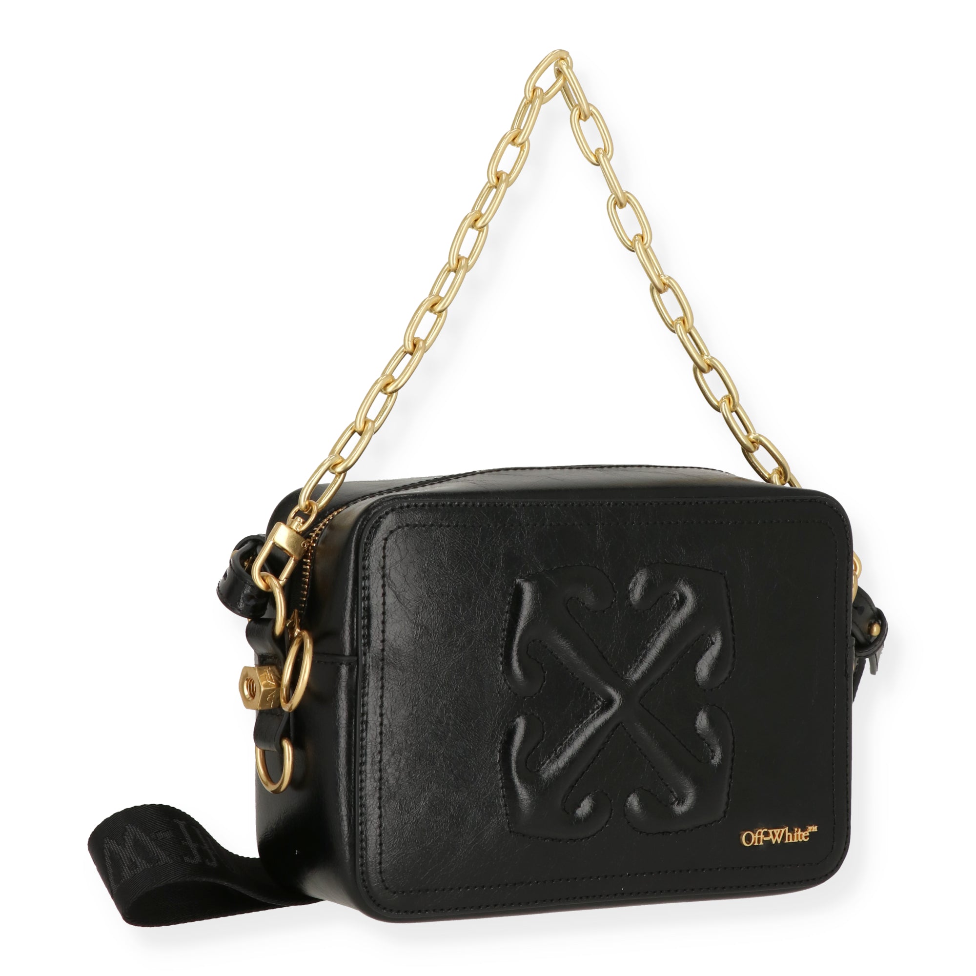 Off White Womens Black Crossbody