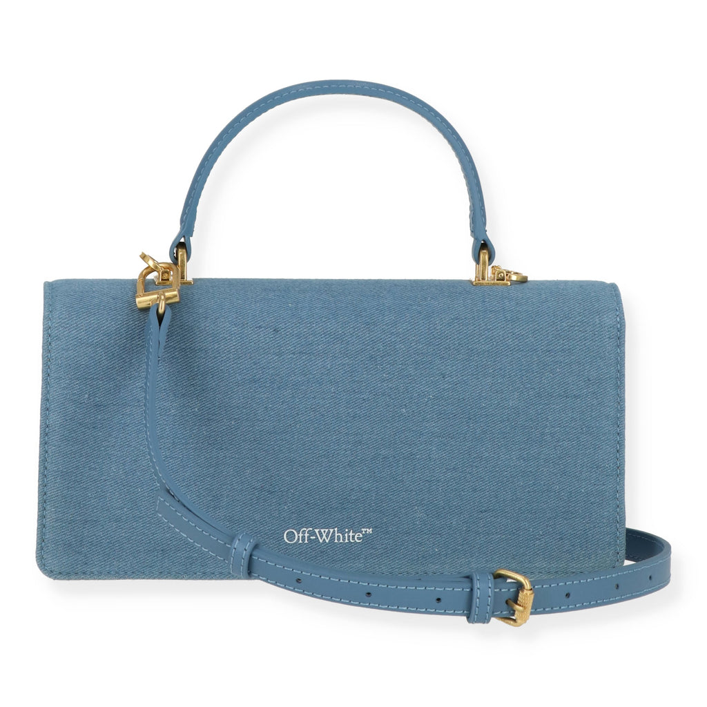Off White Womens Light Blue Top Handle