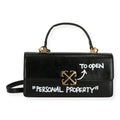 Off White Womens Black Top Handle