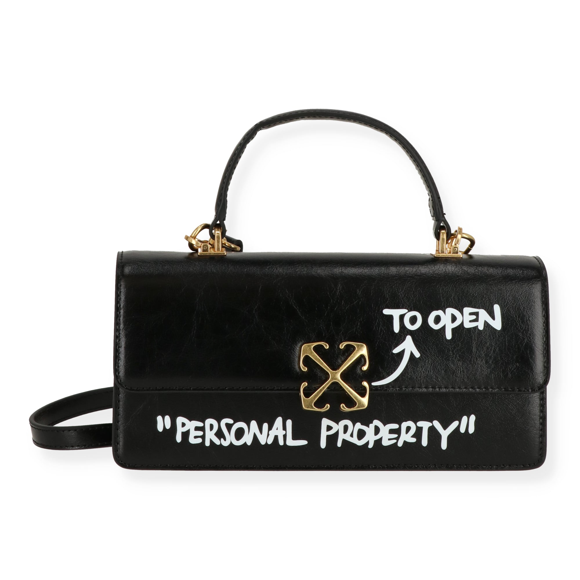 Off White Womens Black Top Handle
