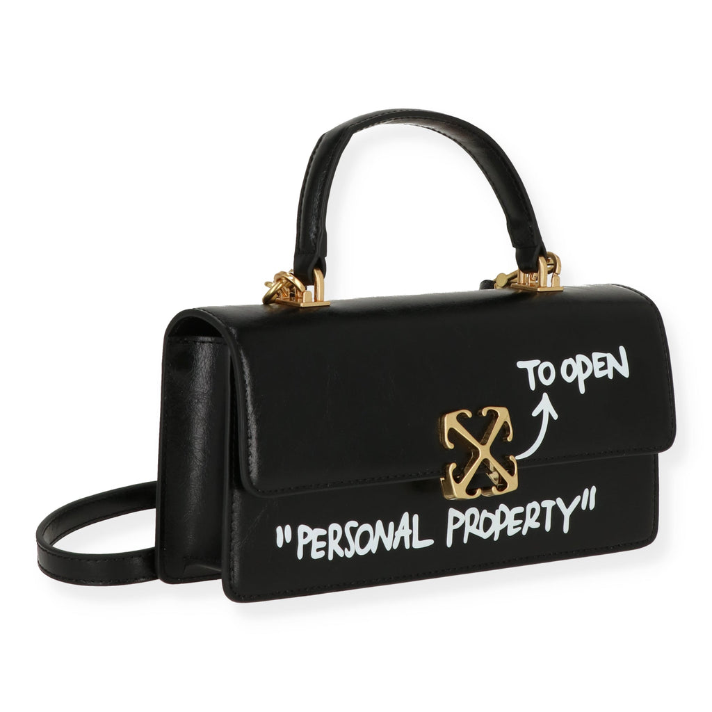 Off White Womens Black Top Handle